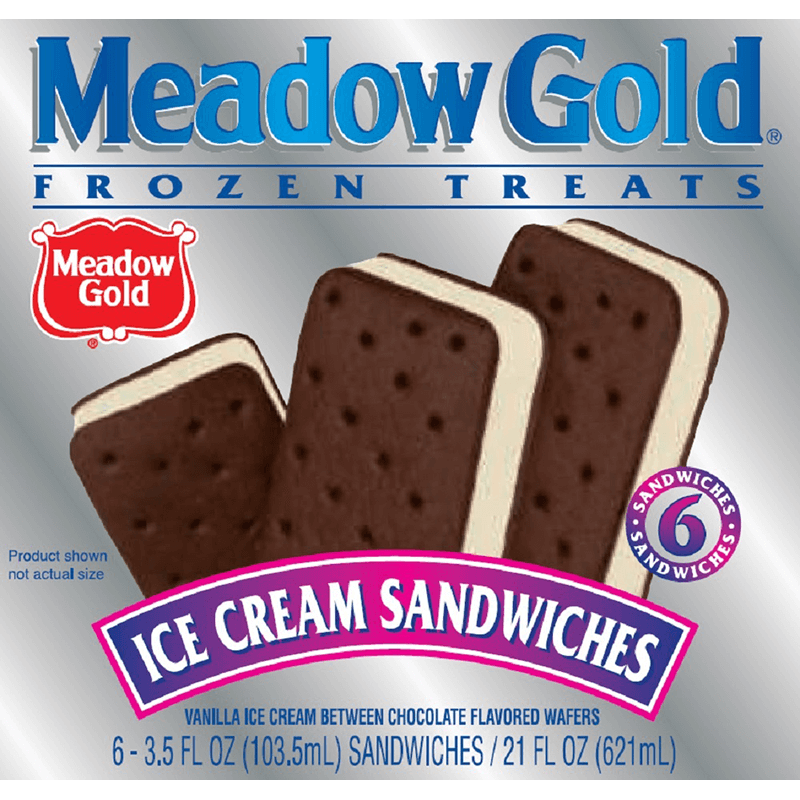Ice Cream Sandwiches 6 Pk Meadow Gold® Dairy
