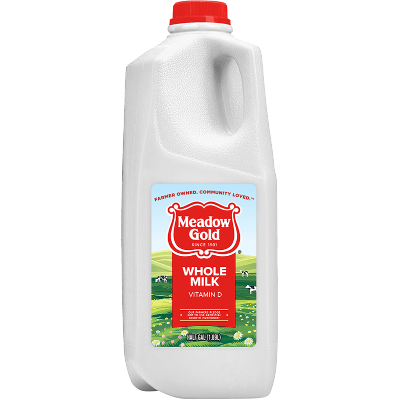 Whole Milk Plastic Half Gallon Meadow Gold Dairy